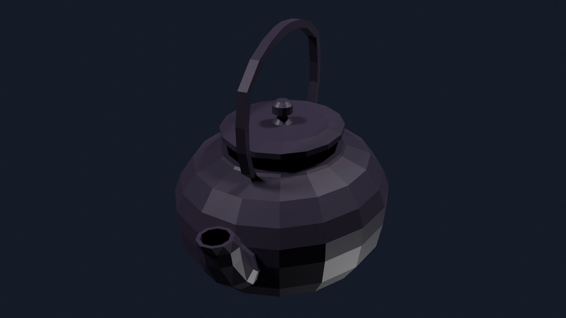 Lowpoly Teapot Low-poly 3D model_27