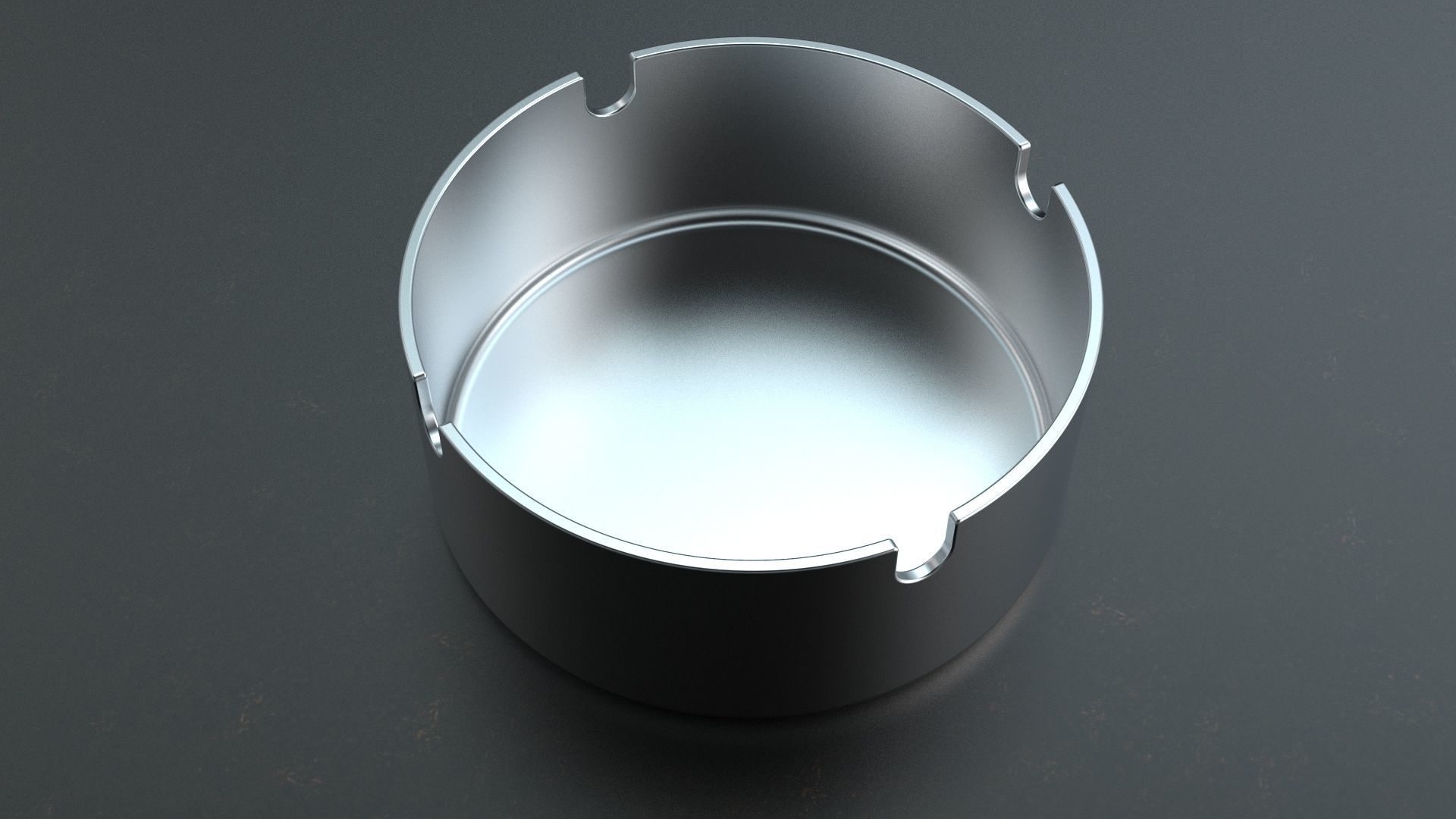 Metal Round Ashtray - 5 3D model_6