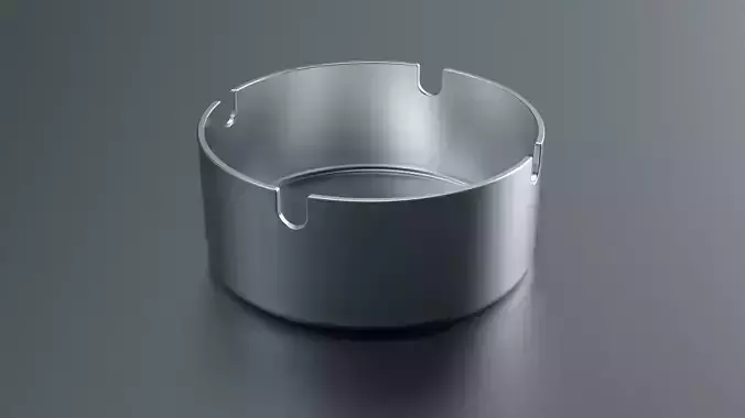 Metal Round Ashtray - 5 3D model