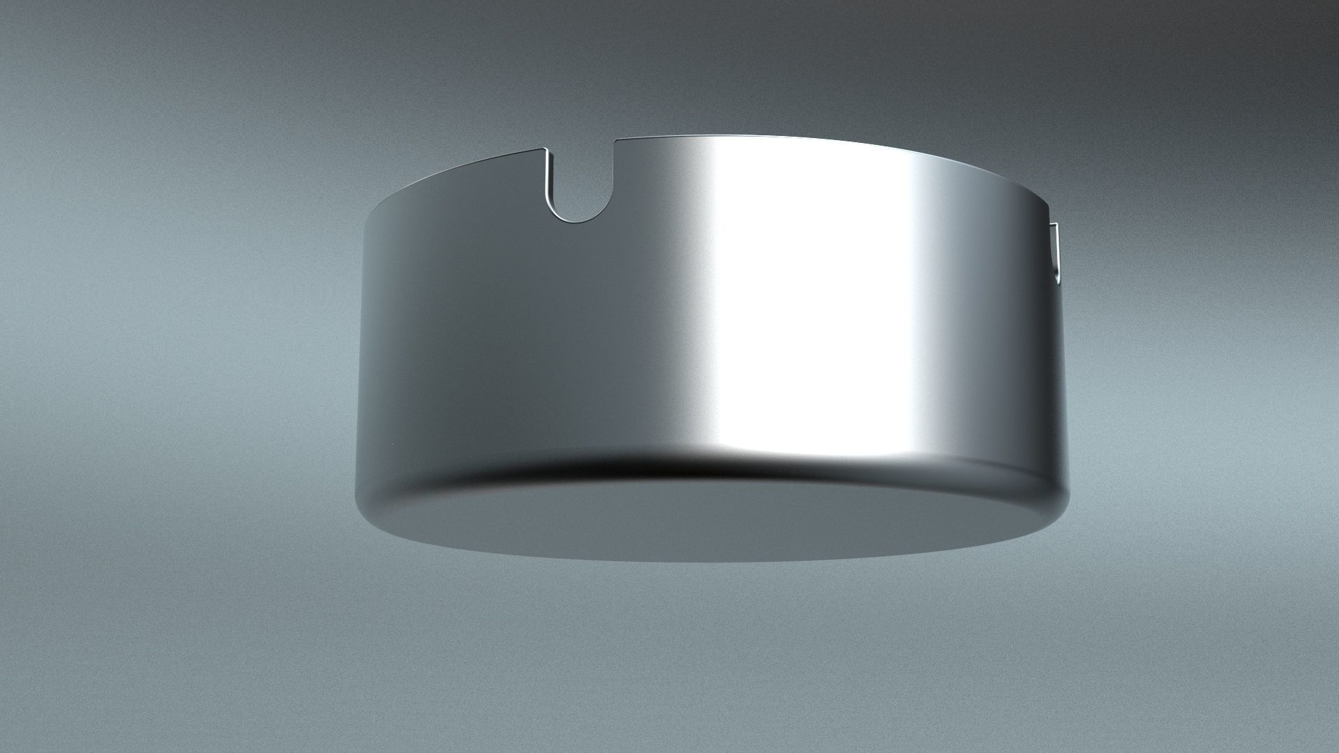 Metal Round Ashtray - 5 3D model_2