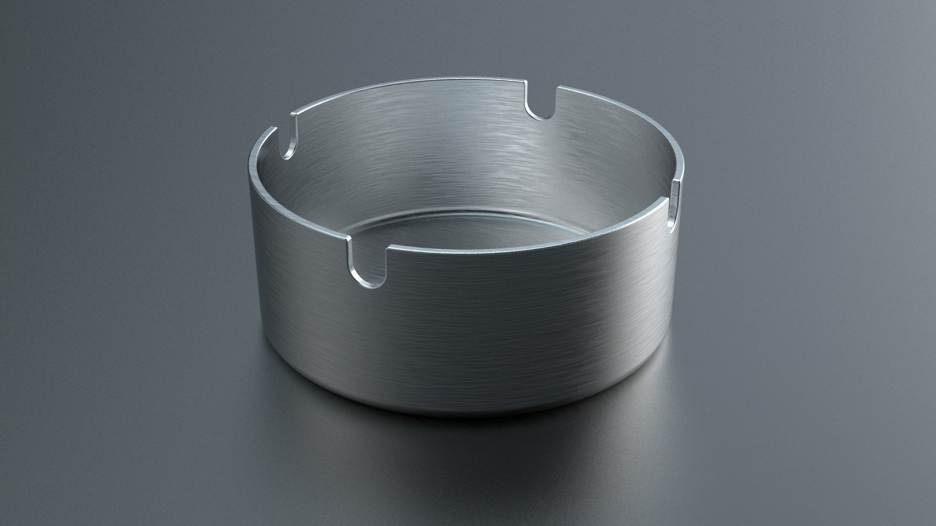 Metal Round Ashtray - 5 3D model_3
