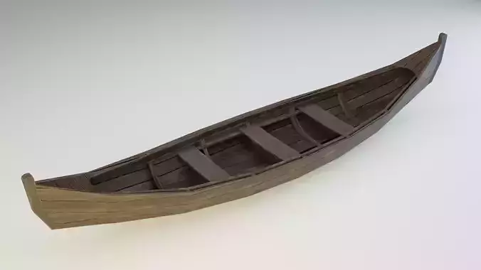 Low Poly Boat viking canoe