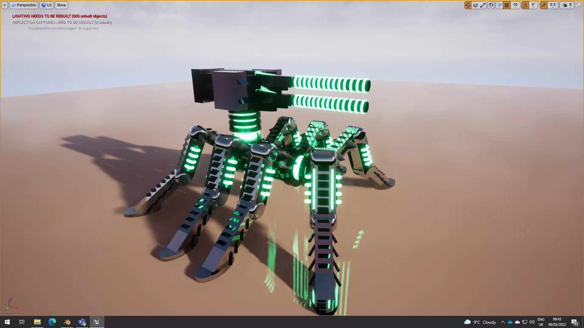 3D Cifi Turret and Spider Tank 3D model_0