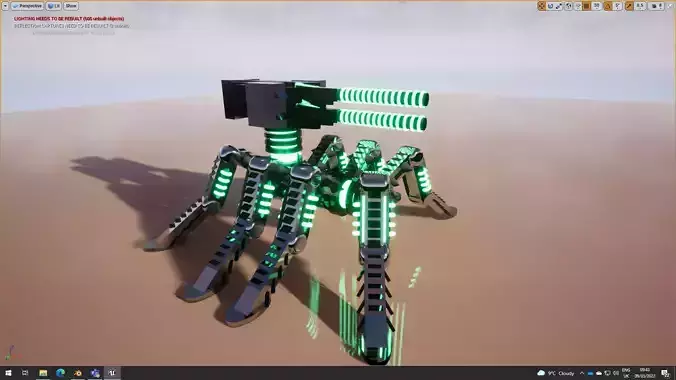 3D Cifi Turret and Spider Tank