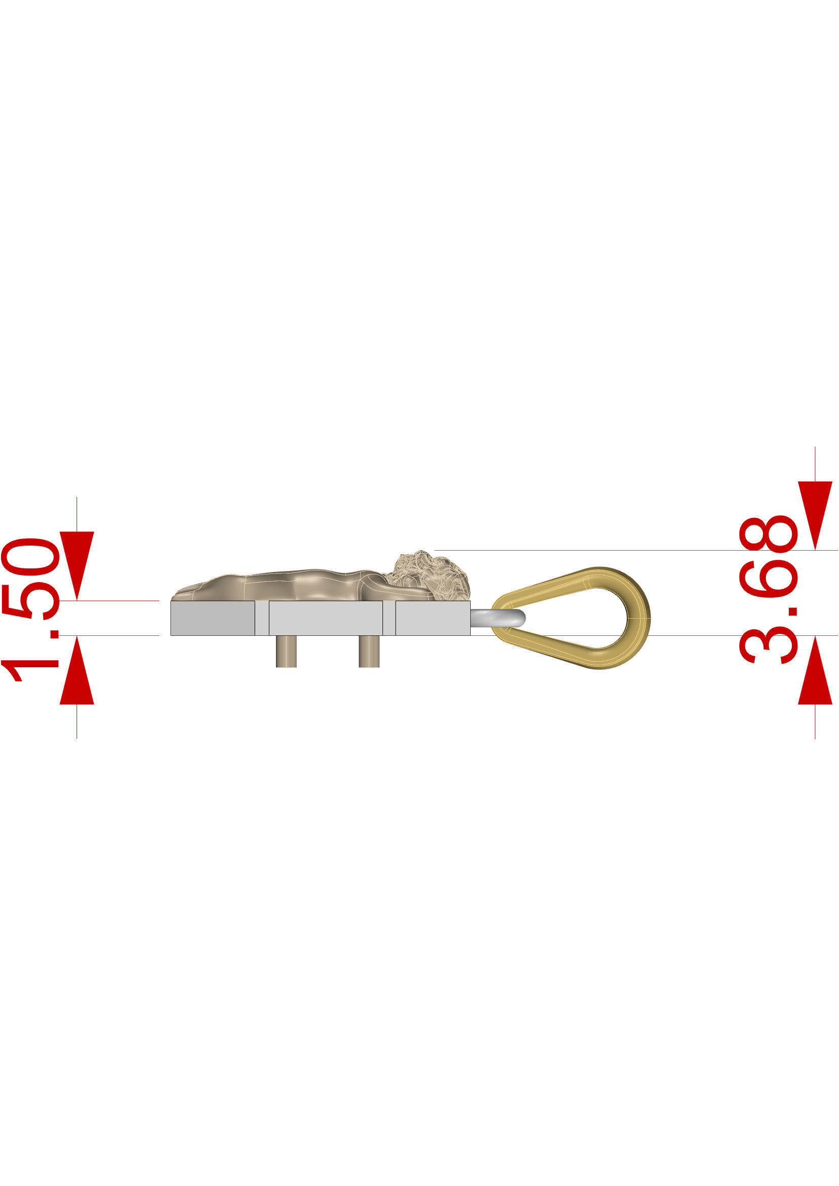 Pendant Letter E 3D print model_10