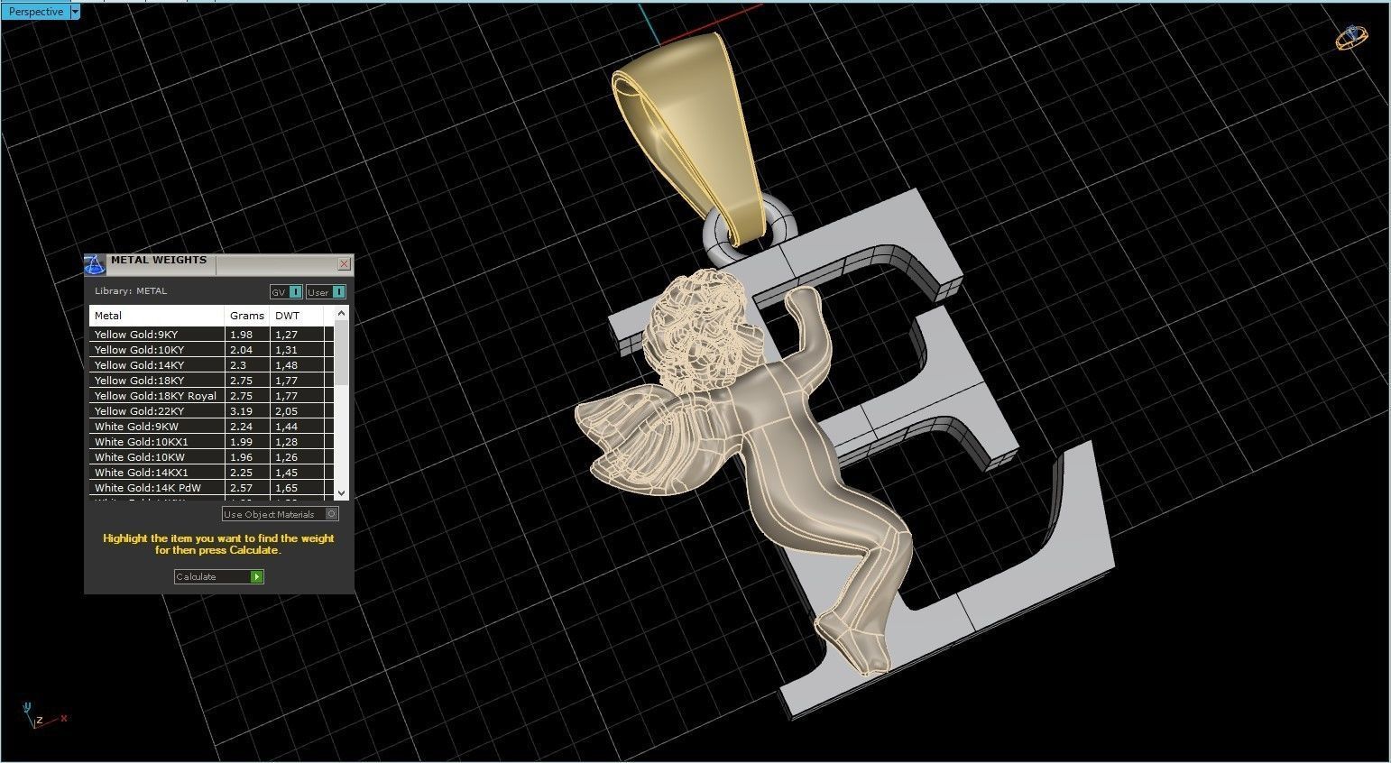 Pendant Letter E 3D print model_16