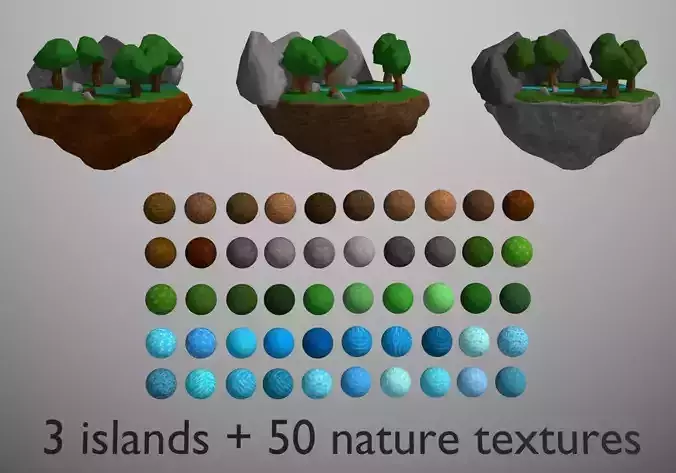3 islands 50 nature textures package