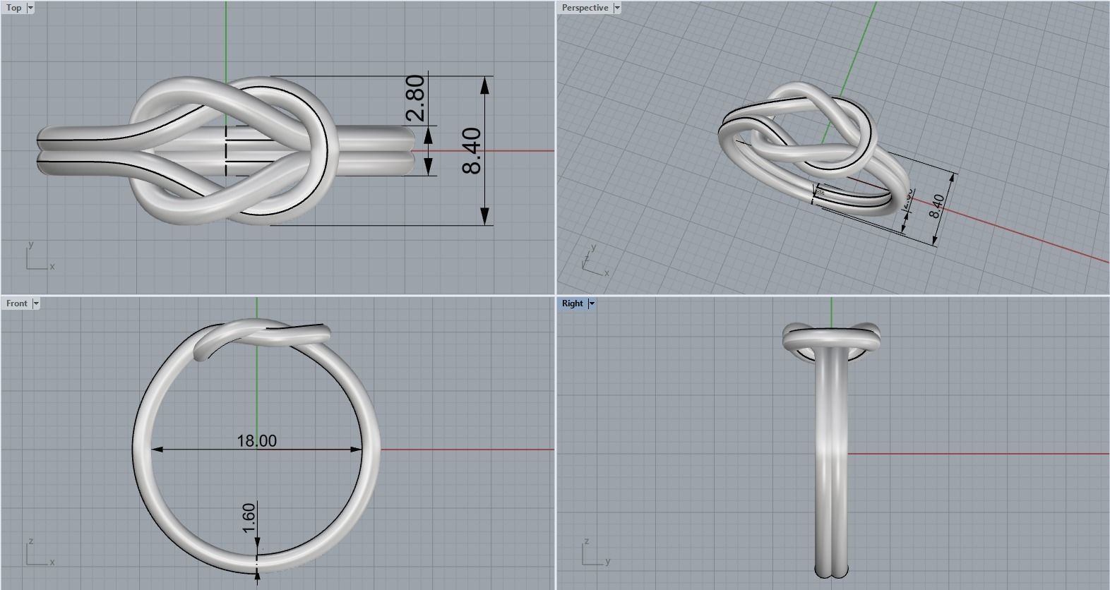 Knot Ring 3dmodel 3D print model 217 3D print model_1
