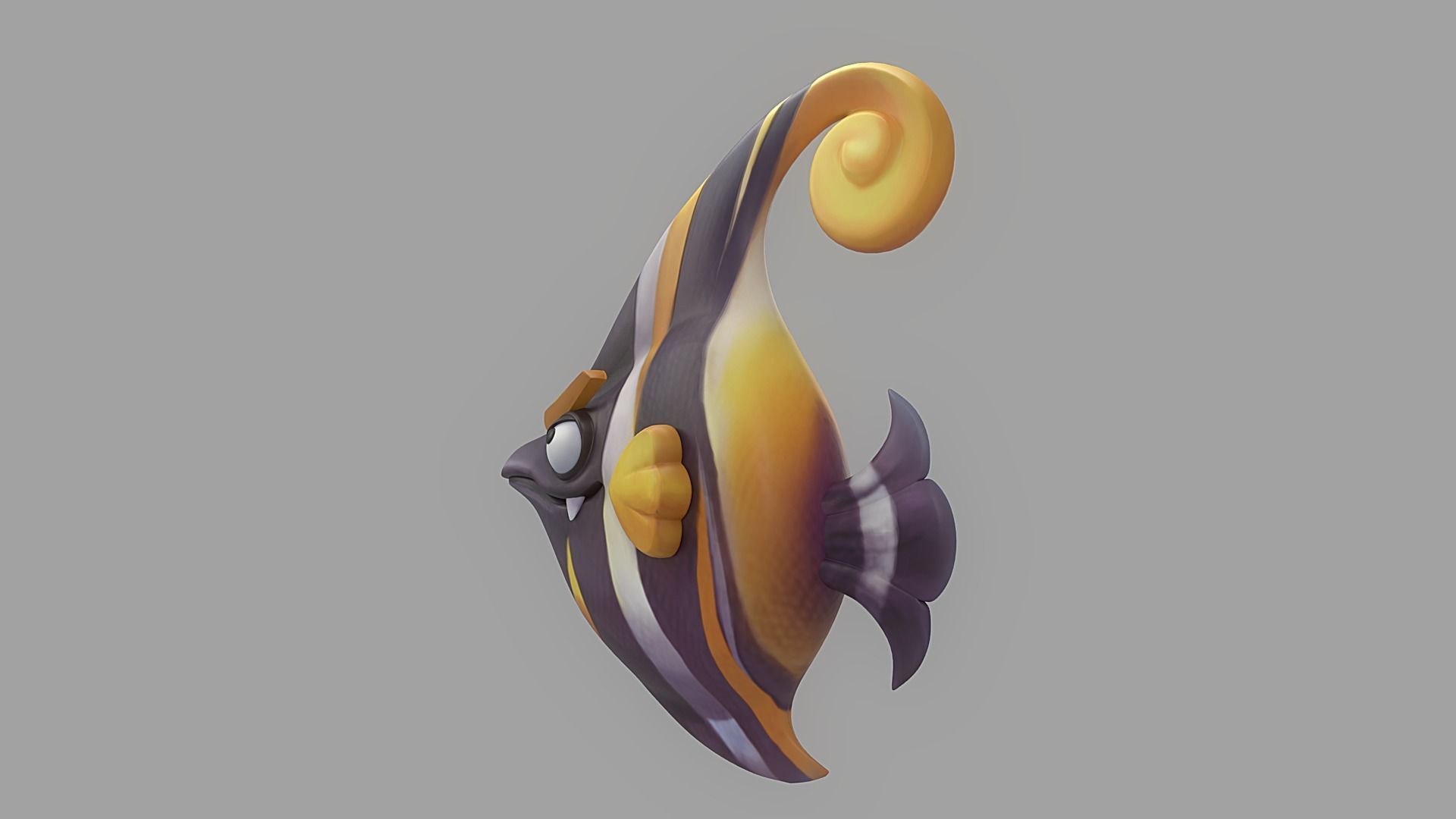 Cartoon Fish 14 Low-poly 3D model_2