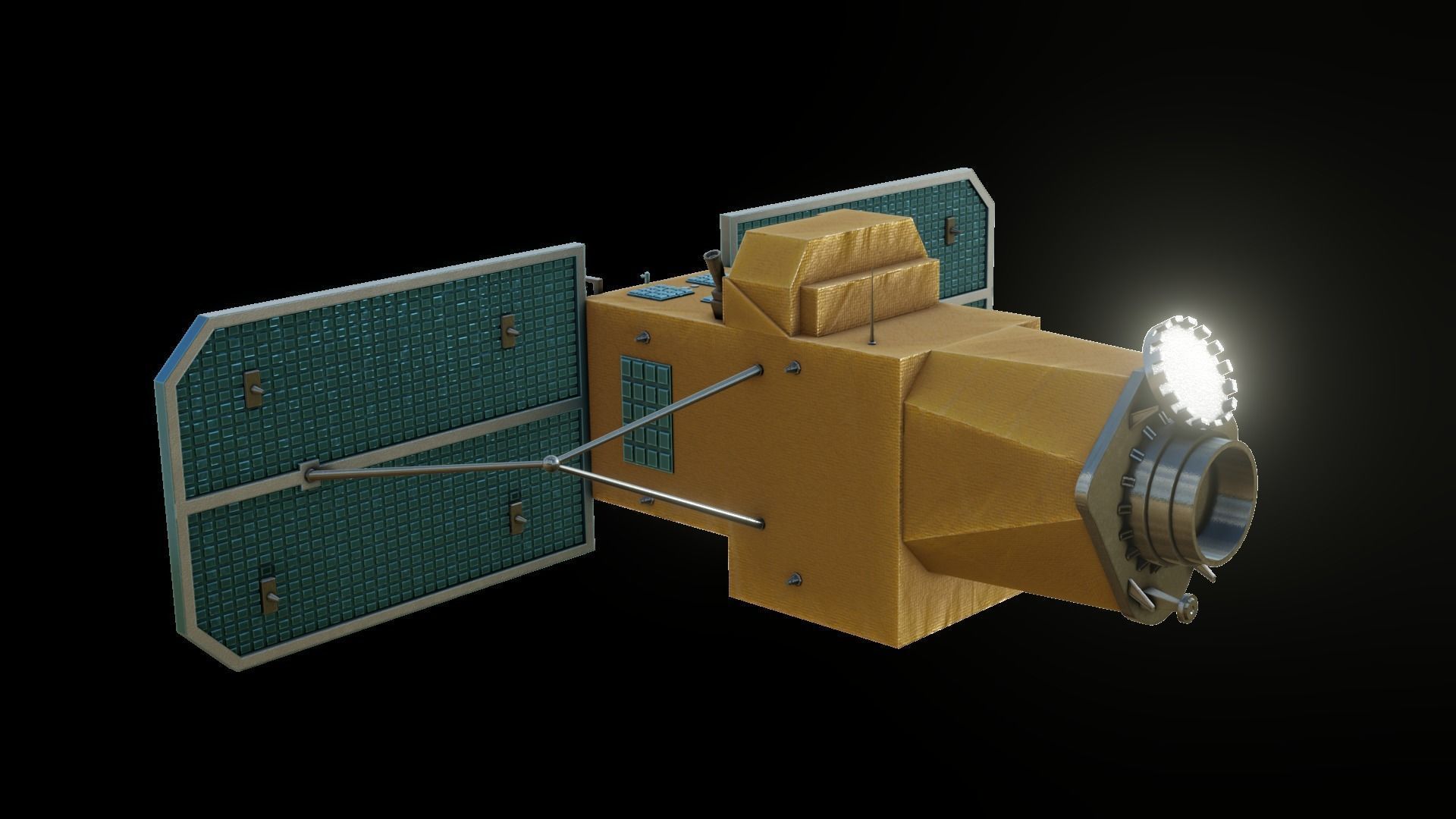 Gokturk Satelite Bundle  Low-poly 3D model_2