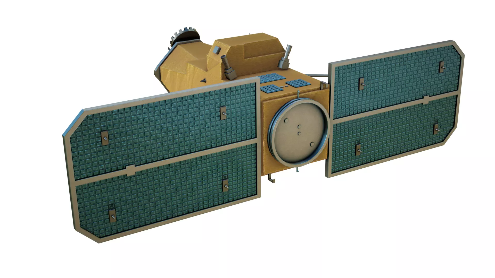 Gokturk Satelite Bundle  Low-poly 3D model_0