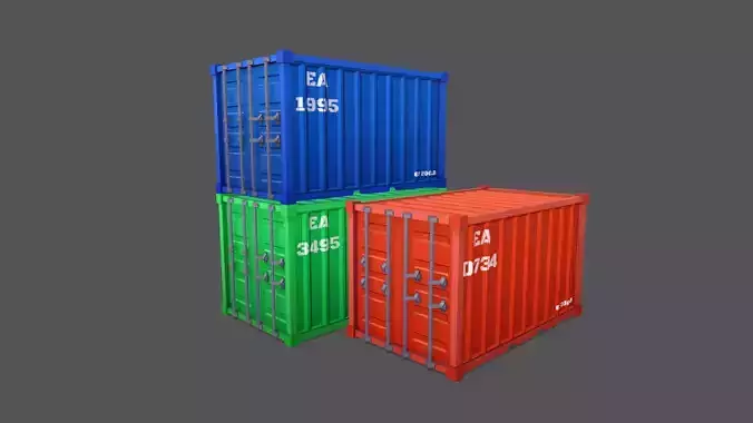 Containers Stylized Cartoon