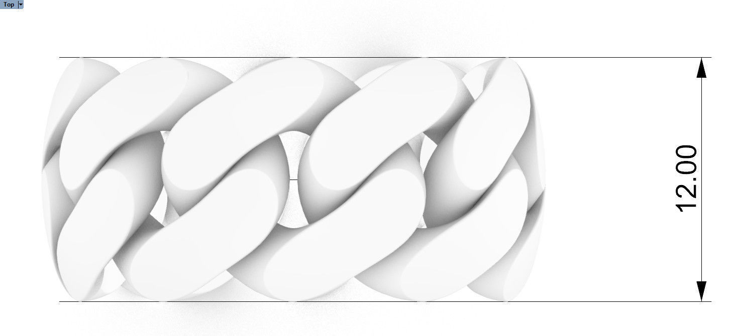 cuban ring 12 mm wide size 62 3D print model_2