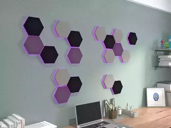 hexagon acoustic panel set