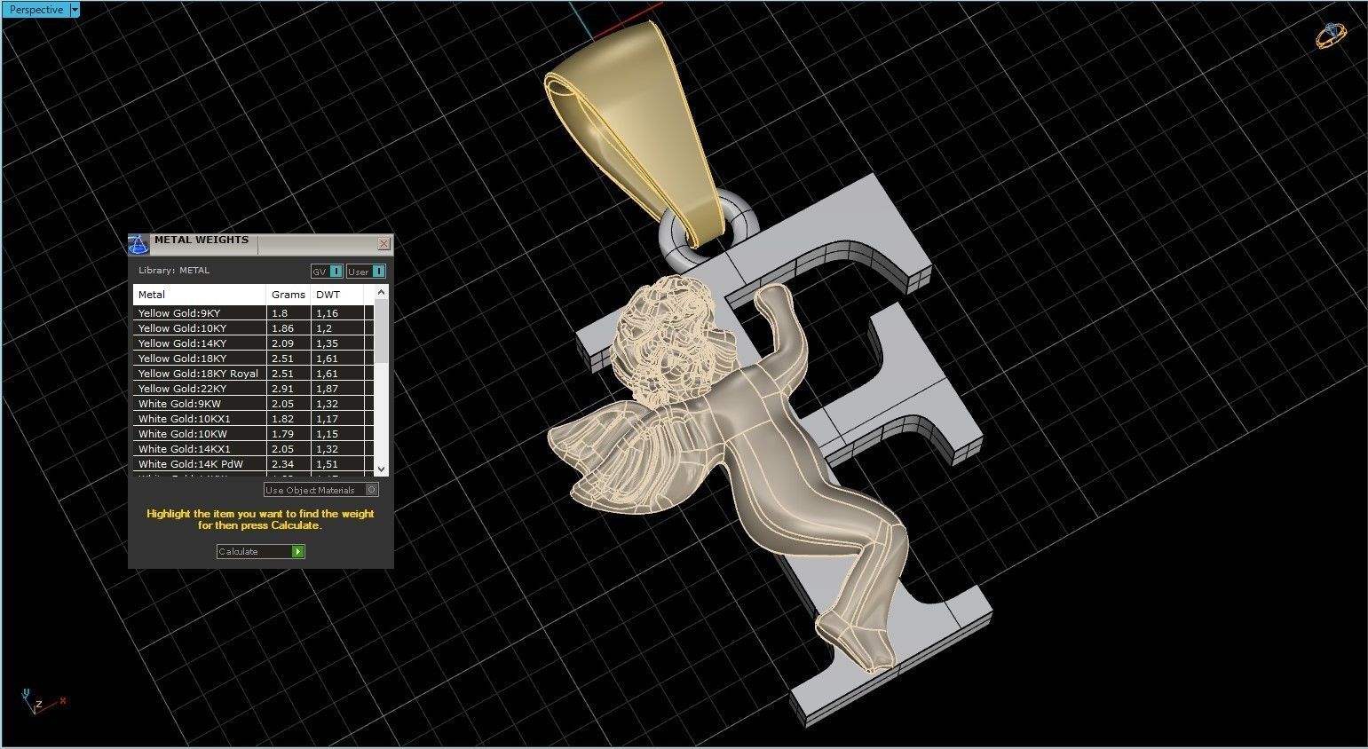 Pendant Letter F 3D print model_8