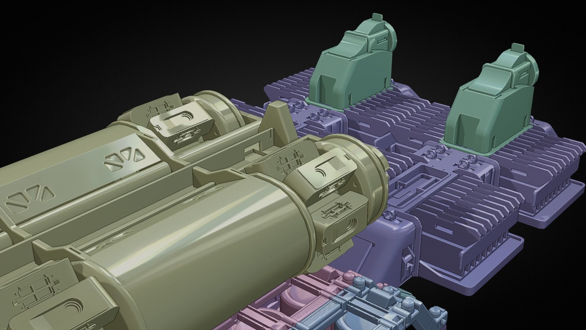 Sci-fi Spaceship 3D Model Low-poly 3D model_25