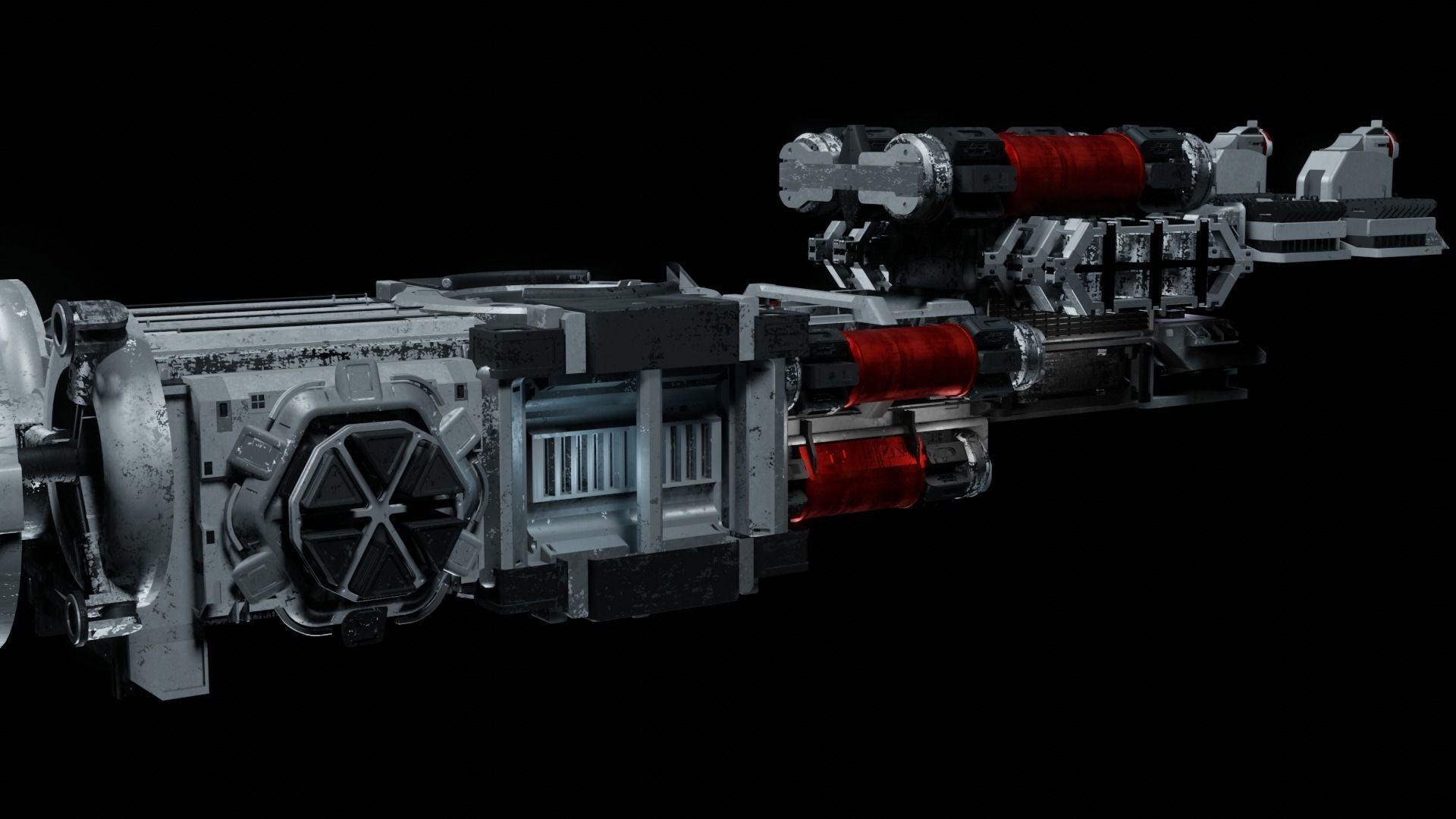 Sci-fi Spaceship 3D Model Low-poly 3D model_5