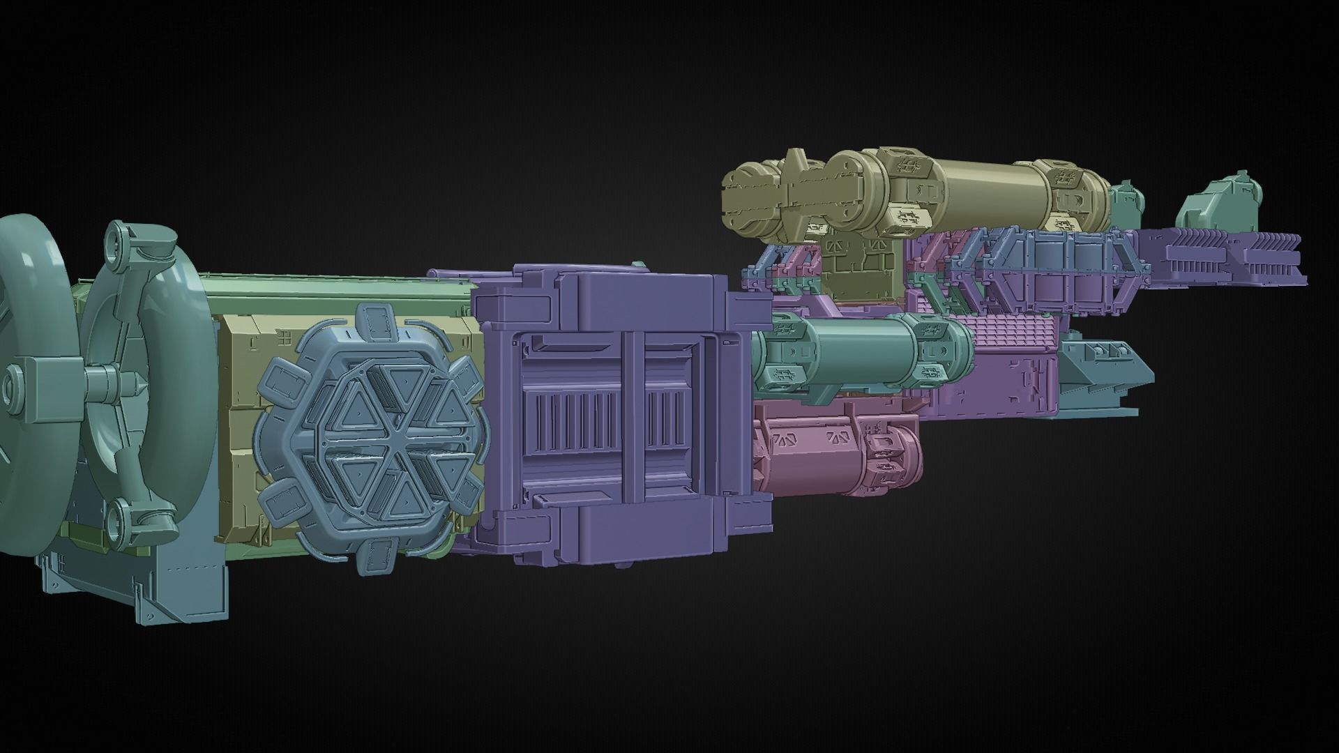 Sci-fi Spaceship 3D Model Low-poly 3D model_23