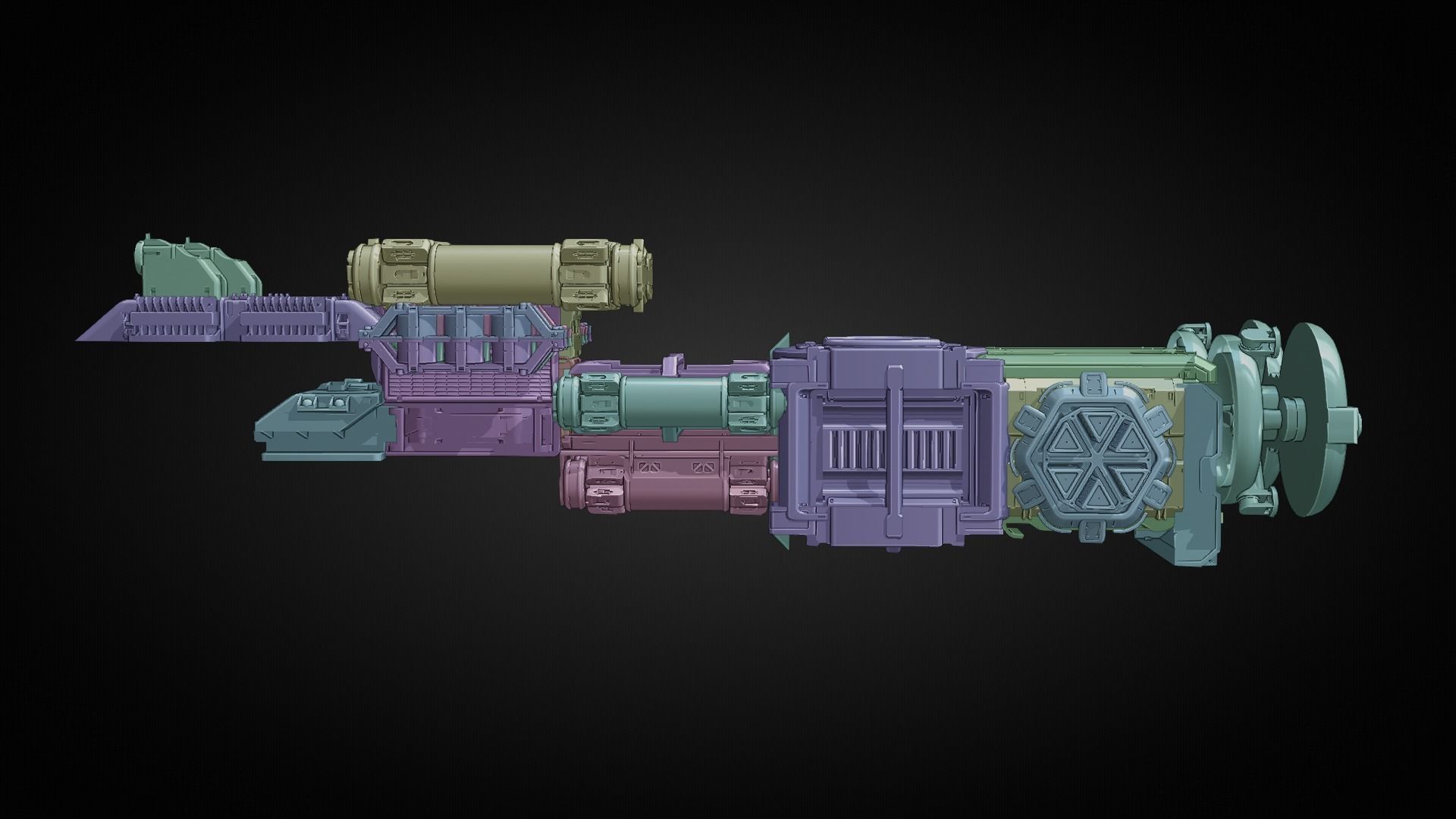 Sci-fi Spaceship 3D Model Low-poly 3D model_21