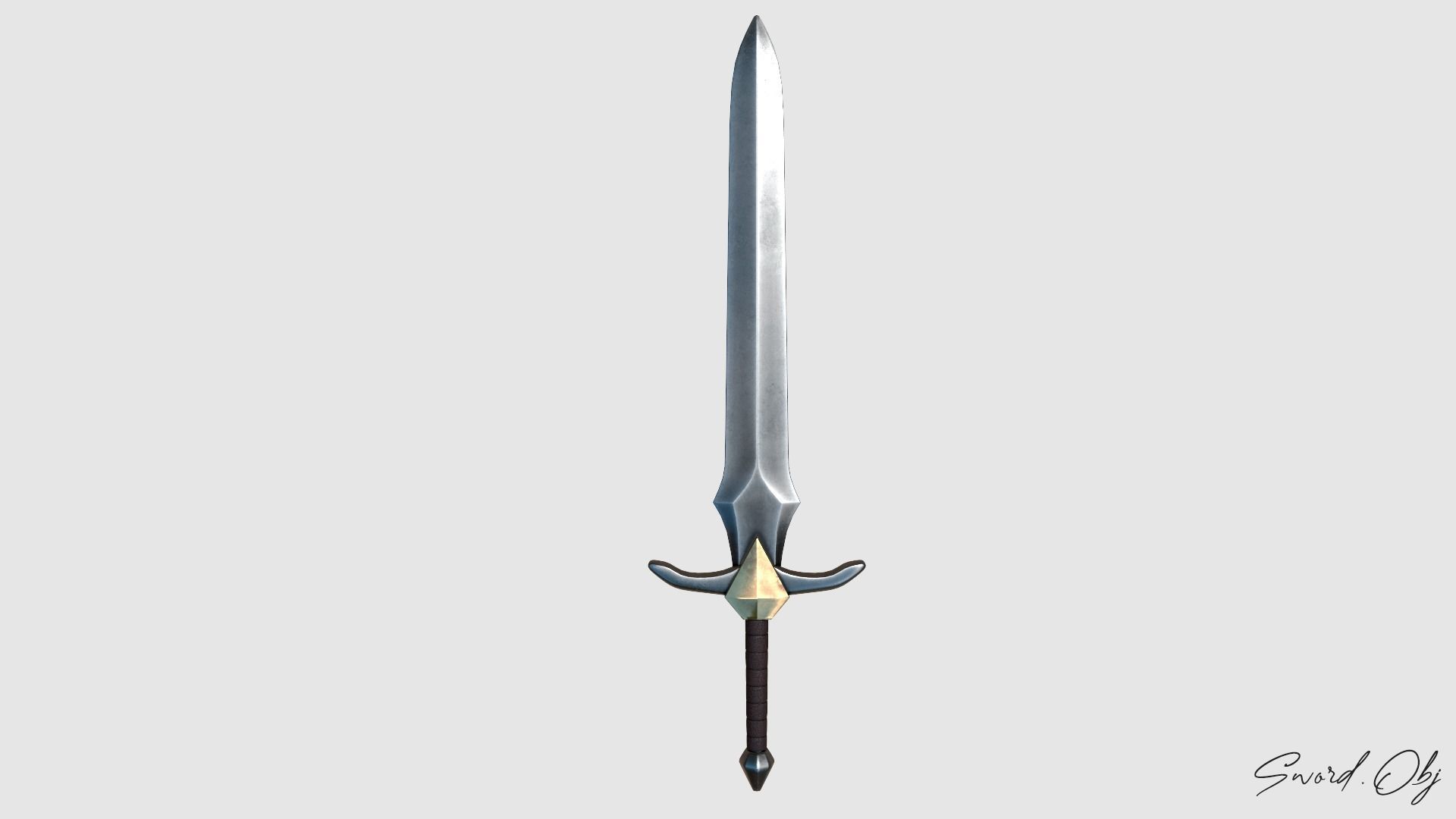 Lowpoly Sword 3D Model No Reference Unique Low-poly 3D model_2