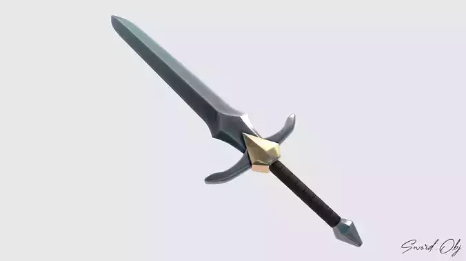 Lowpoly Sword 3D Model No Reference Unique