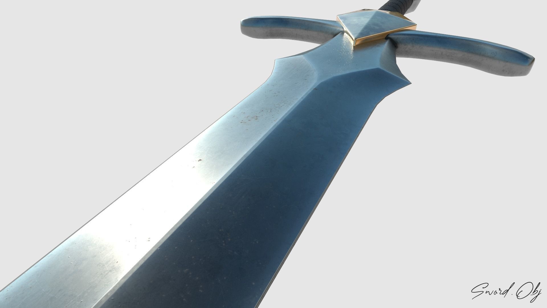 Lowpoly Sword 3D Model No Reference Unique Low-poly 3D model_5