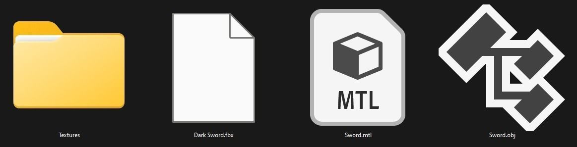 Lowpoly Sword 3D Model No Reference Unique Low-poly 3D model_9