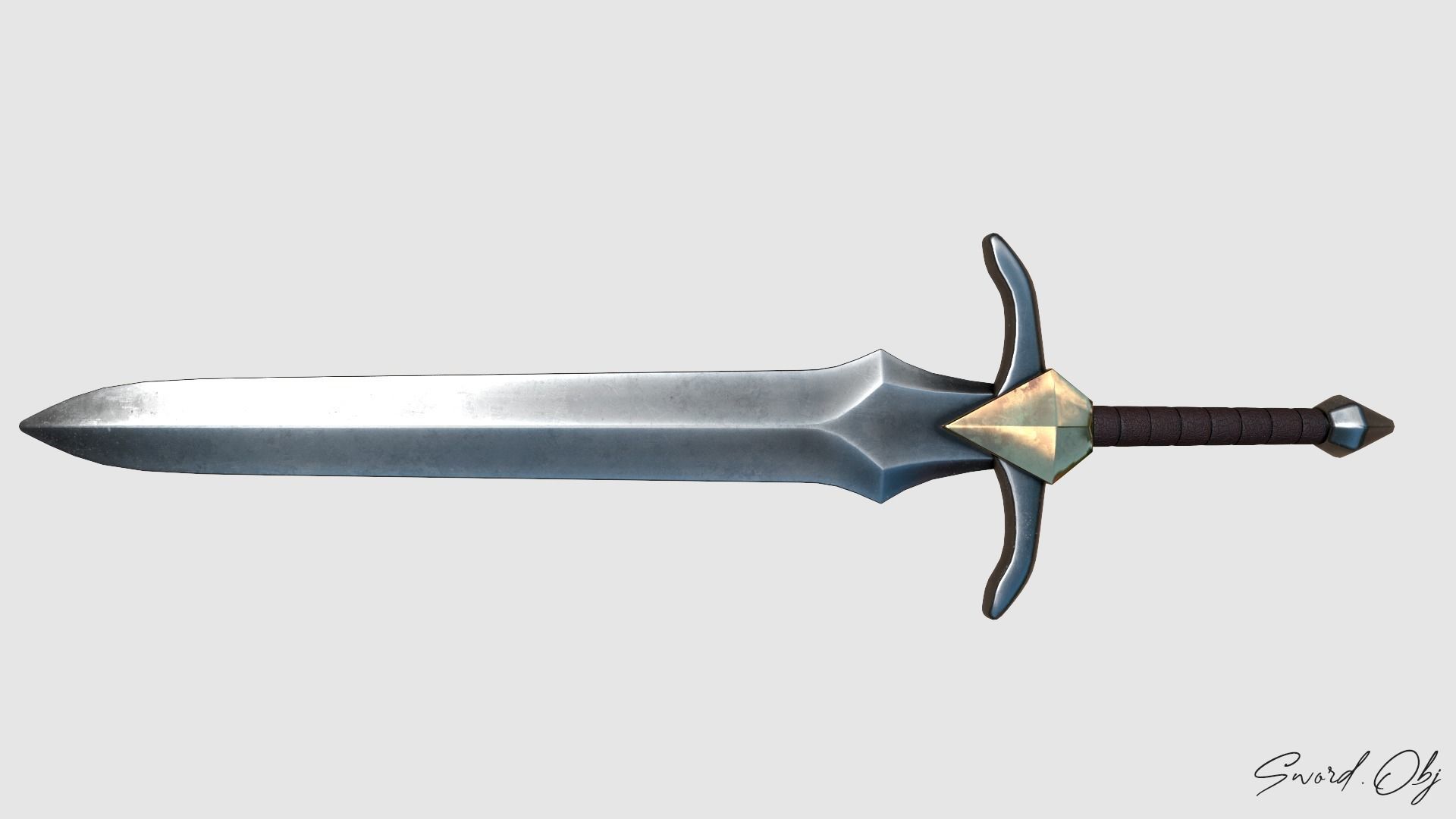 Lowpoly Sword 3D Model No Reference Unique Low-poly 3D model_4