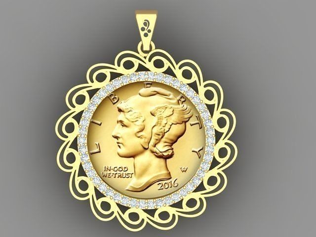 Coin Frame for Dime 3D print model