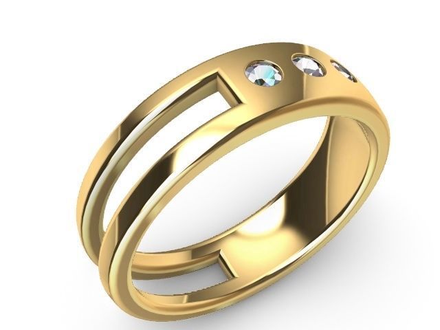 flush diamond ring stl verified 3D print model_6