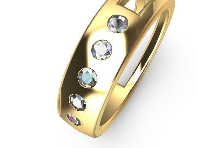 flush diamond ring stl verified 3D print model