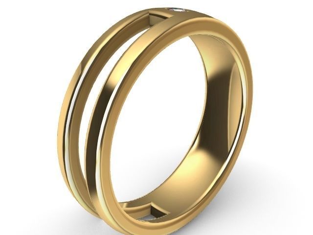 flush diamond ring stl verified 3D print model_3
