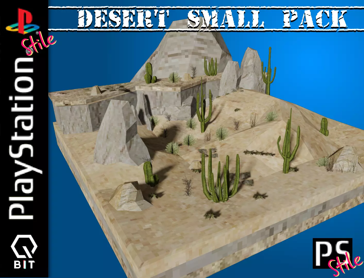 Desert style ps1 small pack Low-poly 3D model_0