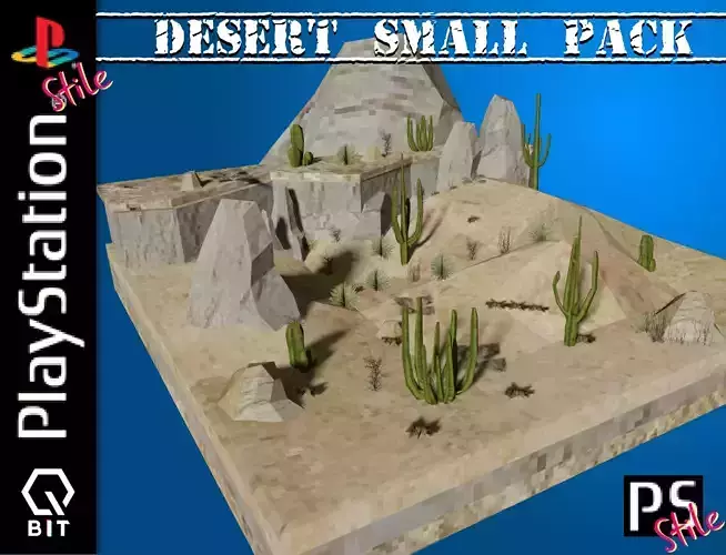 Desert style ps1 small pack Low-poly 3D model