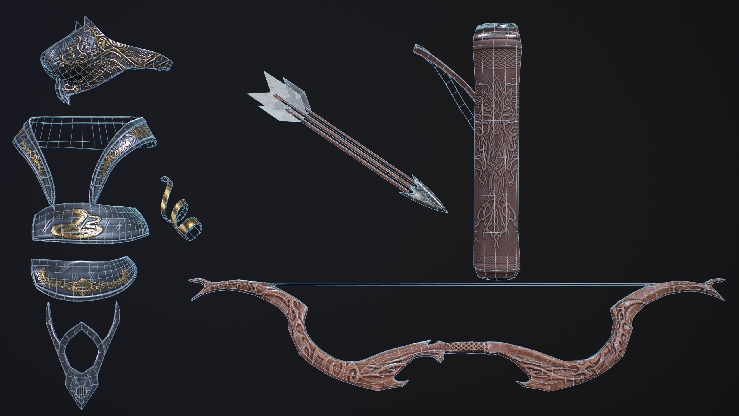 snake gorgon Low-poly 3D model_10