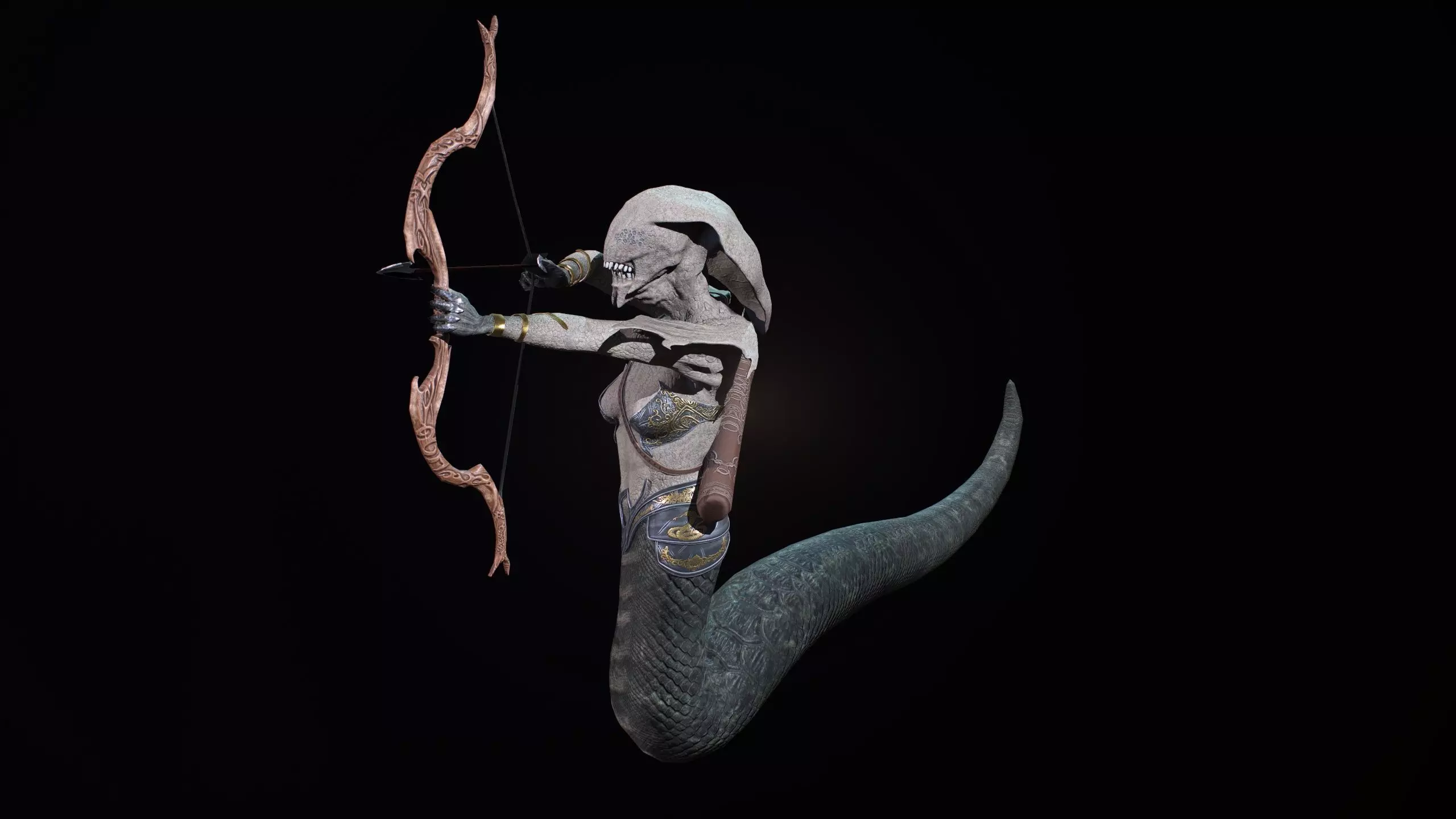 snake gorgon Low-poly 3D model_0