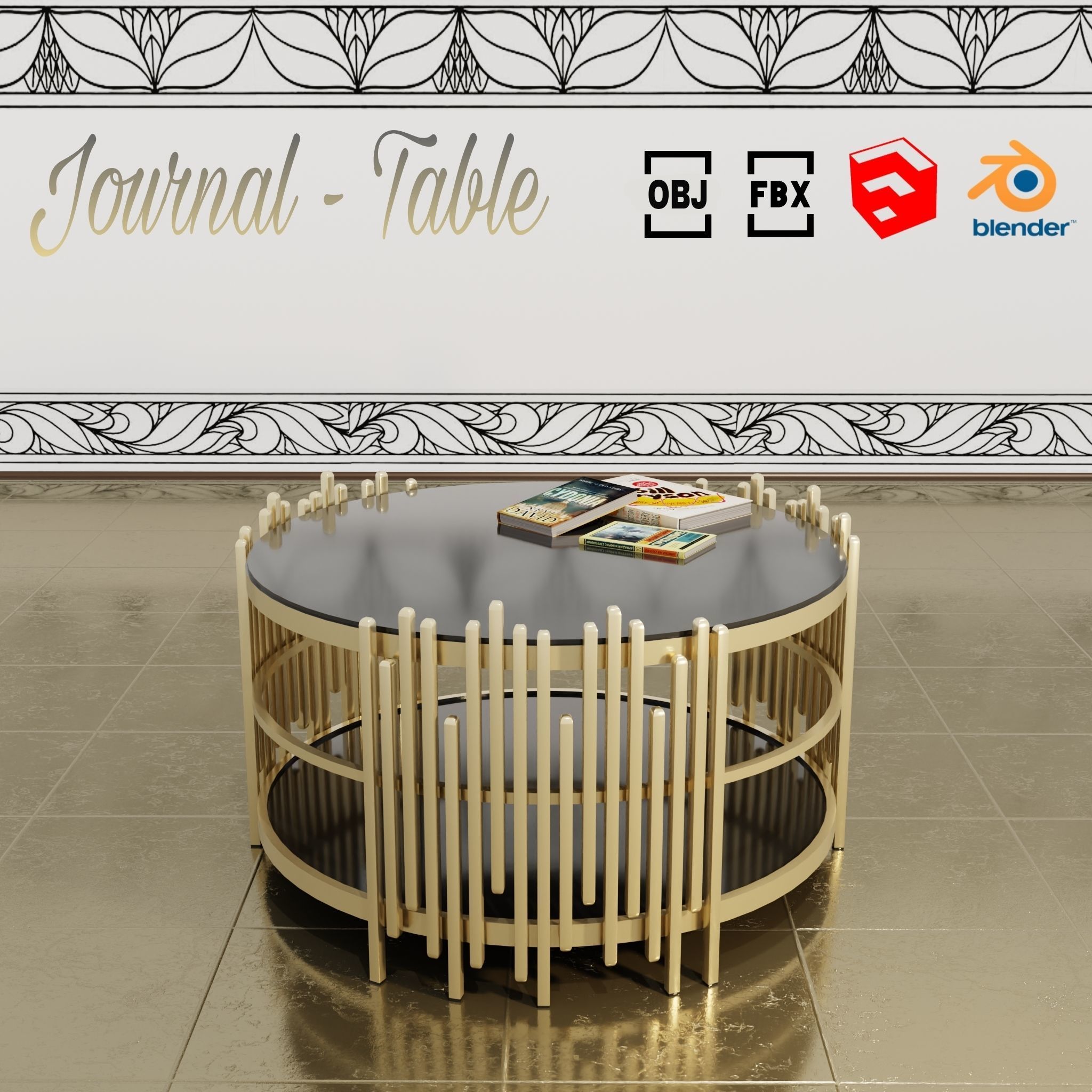 Journal table 3D model_5