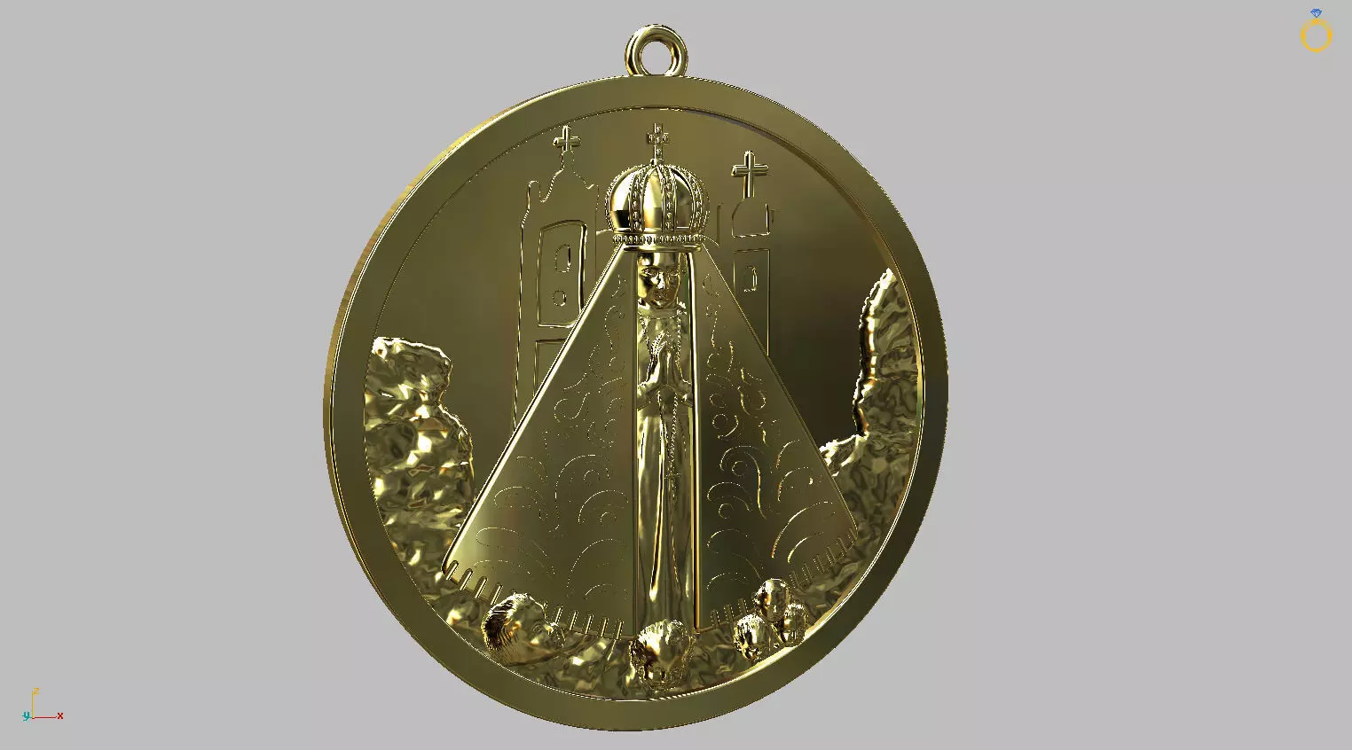 Our lady medal - Nossa Senhora Aparecida 3D print model