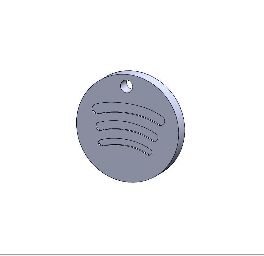 Spotify Keychain 3D print model_4