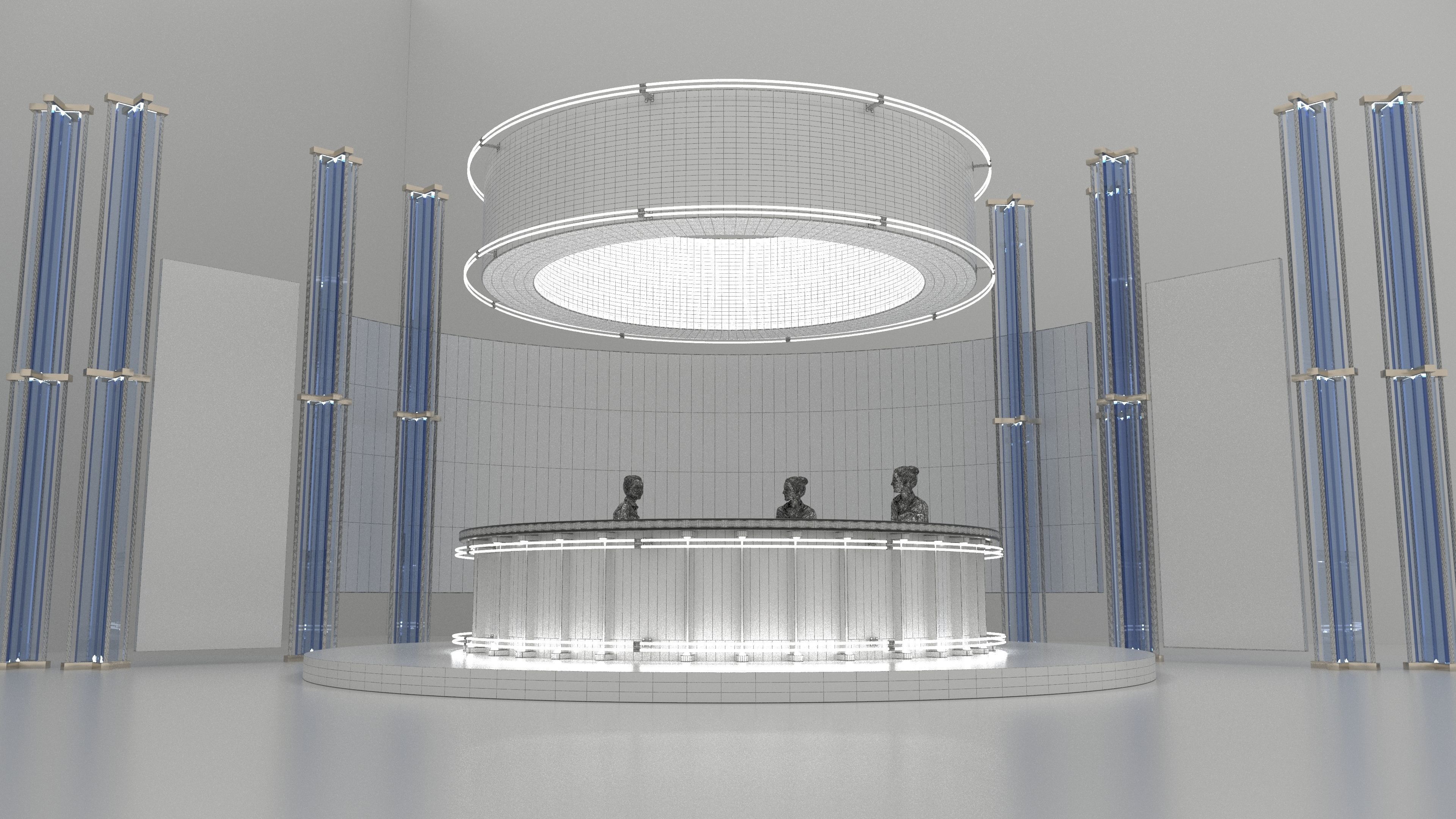 Virtual NEWS TV Studio 3D model_5