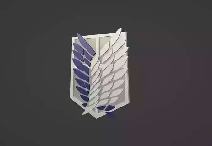 Survey Corps Logo-Attack on Titan-Wings of Freedom Low-poly 3D model