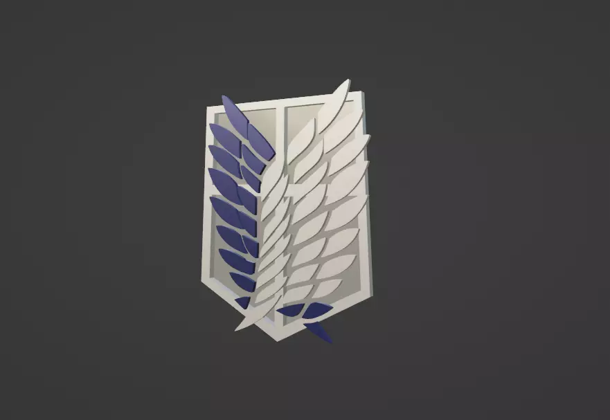 Survey Corps Logo-Attack on Titan-Wings of Freedom Low-poly 3D model