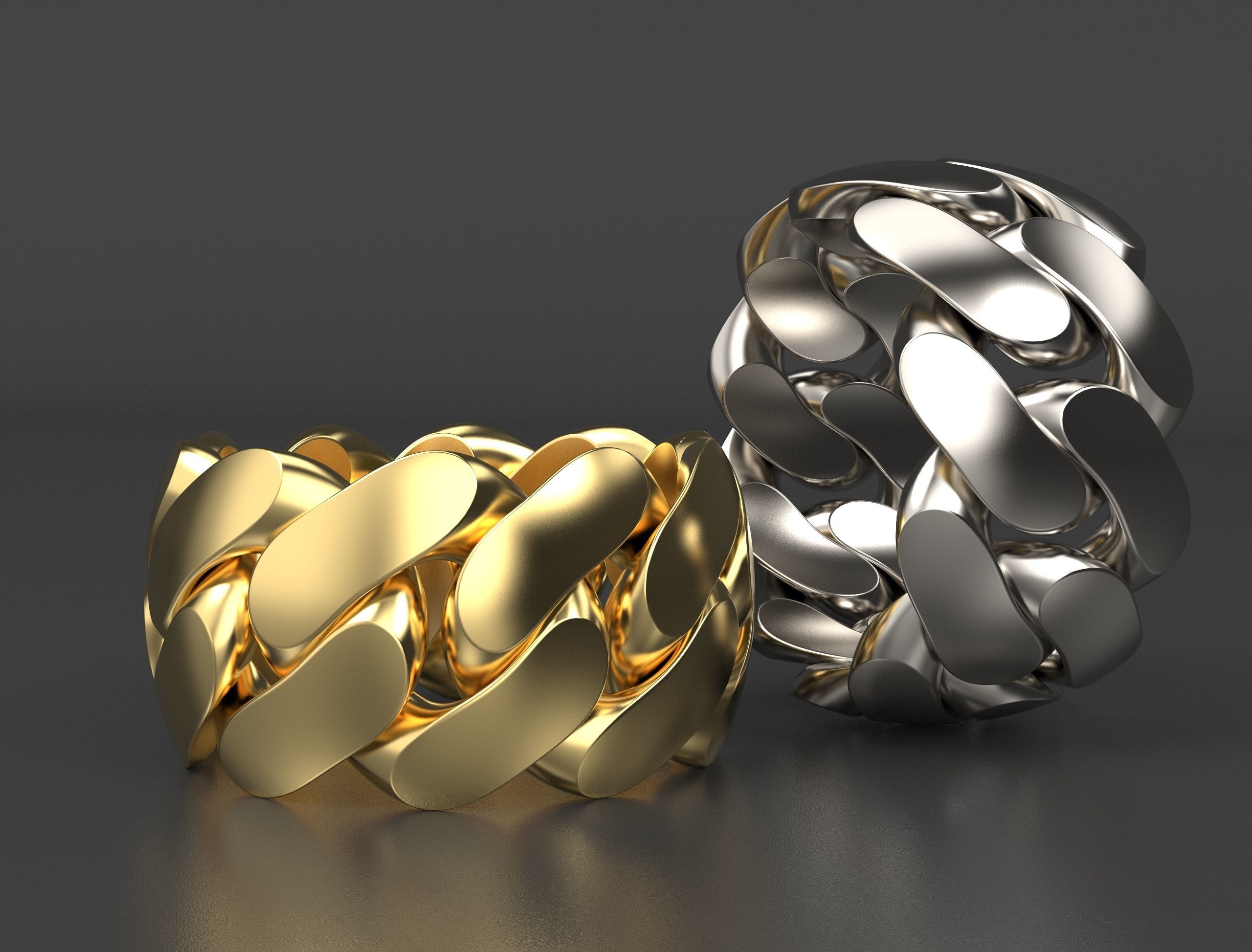 cuban ring 12 mm wide size 54 3D print model_11