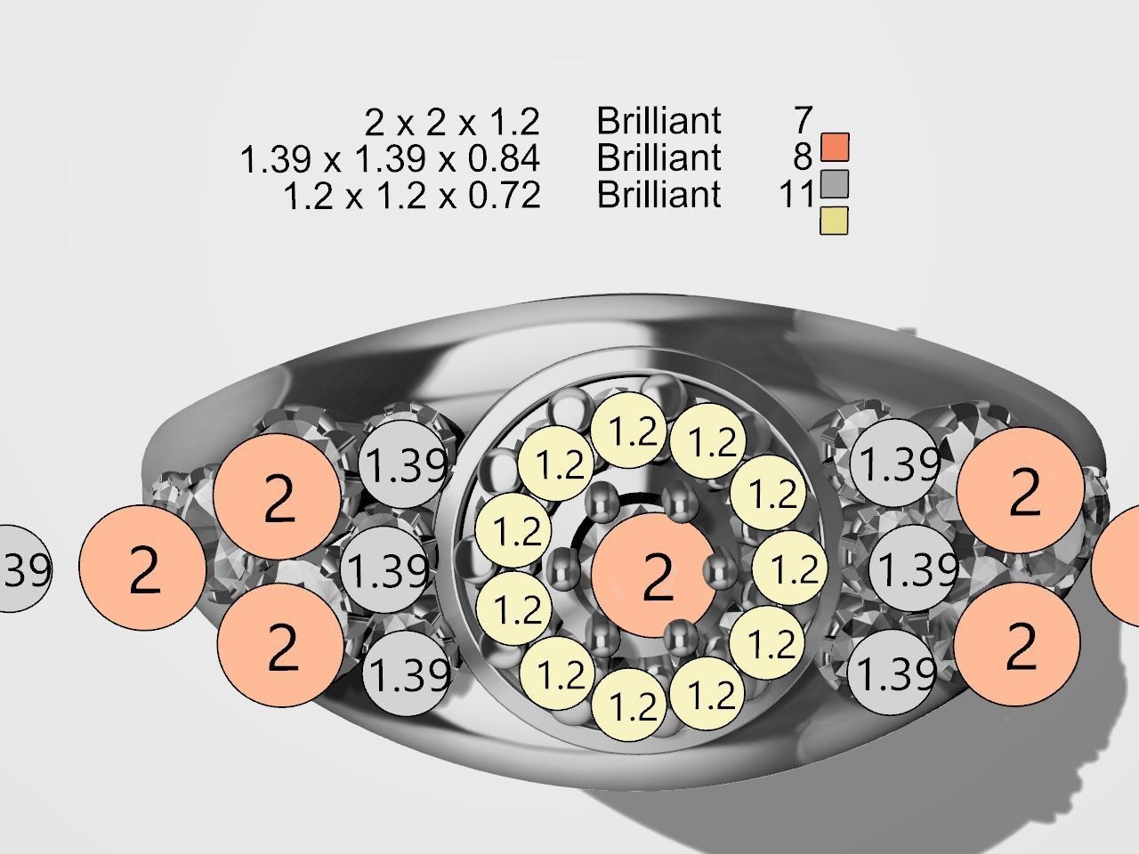 diamond split shank ring stl verified  3D print model_17