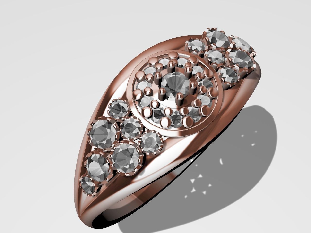 diamond split shank ring stl verified  3D print model_5