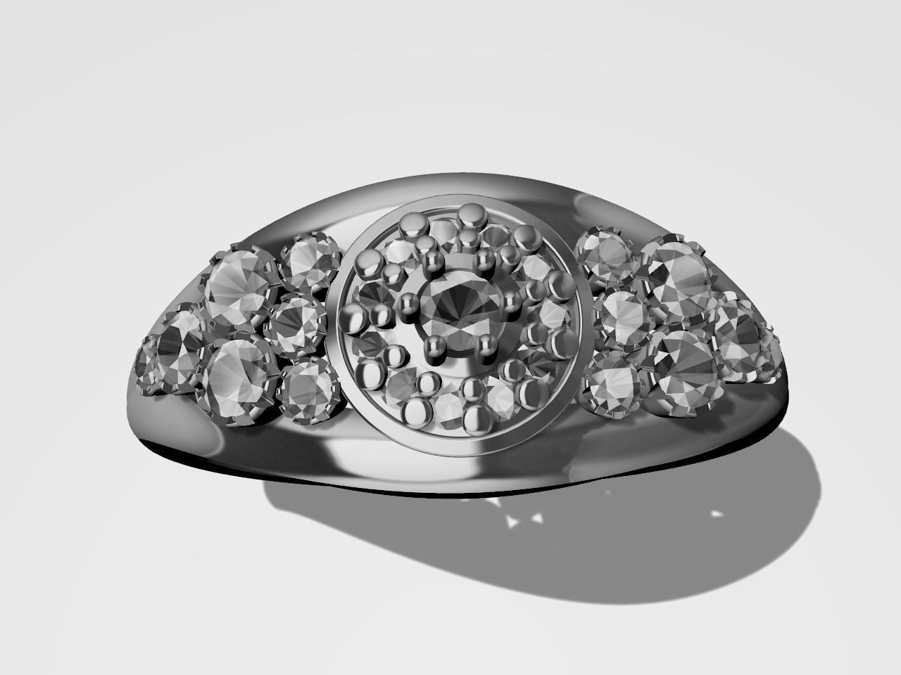 diamond split shank ring stl verified  3D print model_13