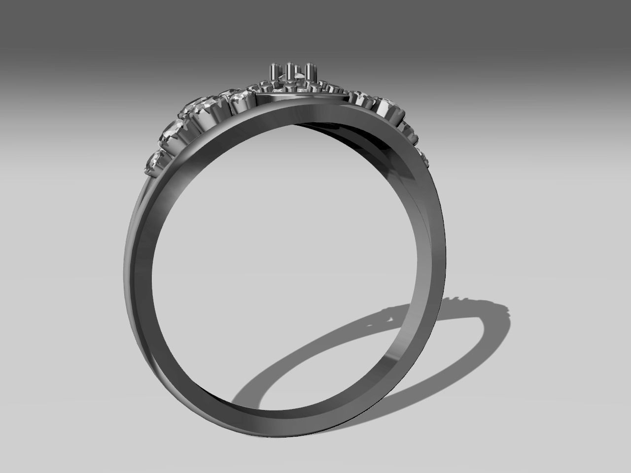 diamond split shank ring stl verified  3D print model_16