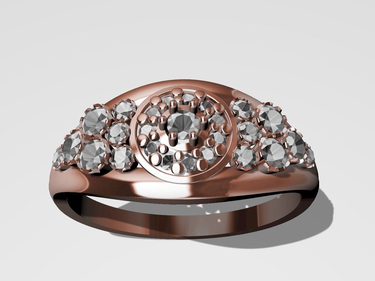 diamond split shank ring stl verified  3D print model_8