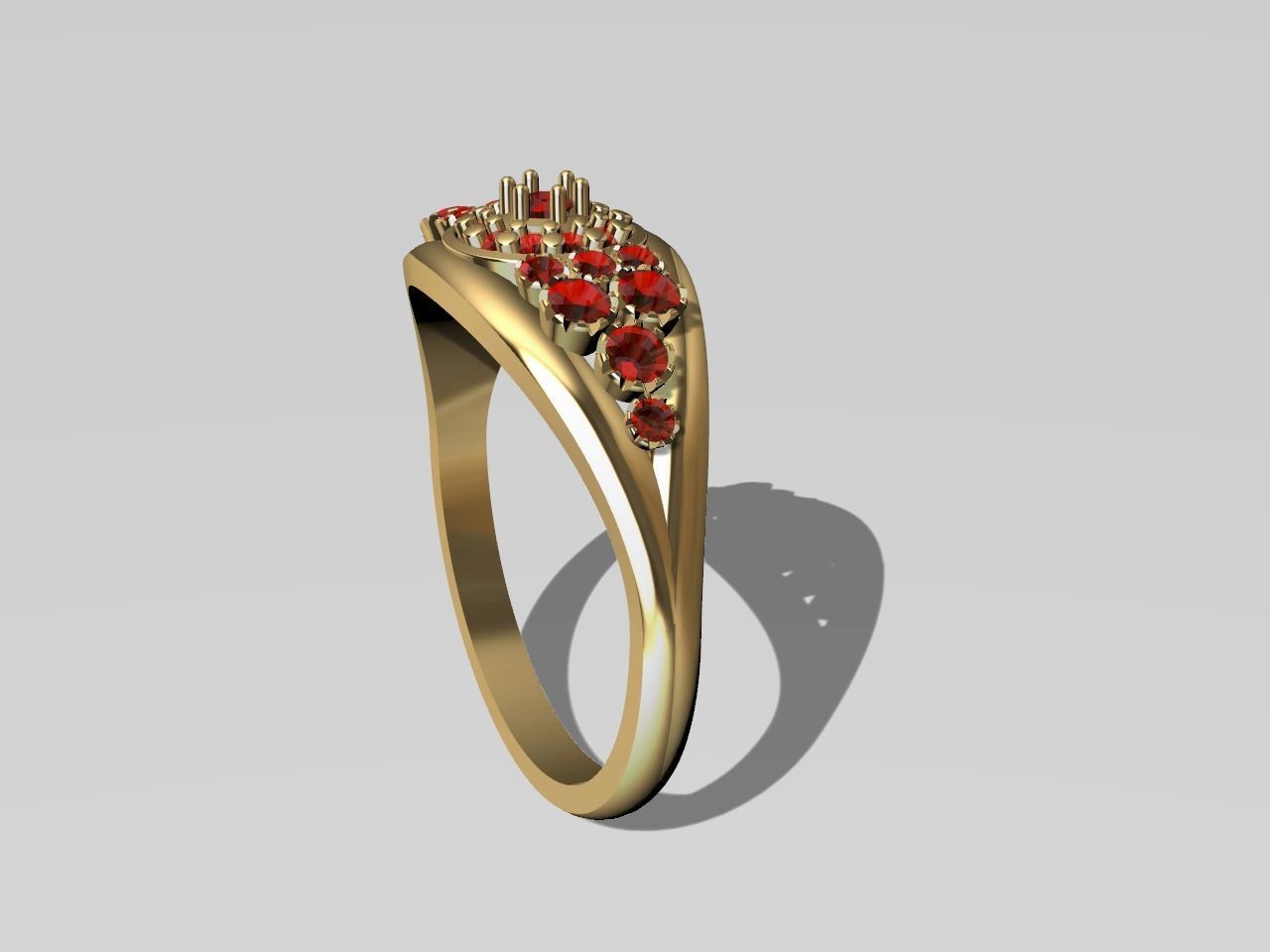 diamond split shank ring stl verified  3D print model_20