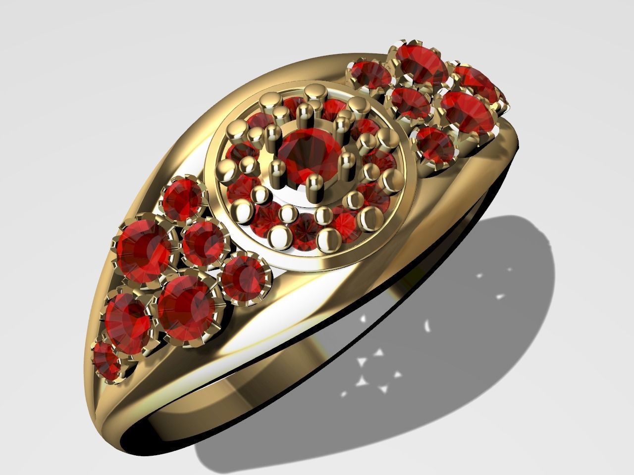 diamond split shank ring stl verified  3D print model_1